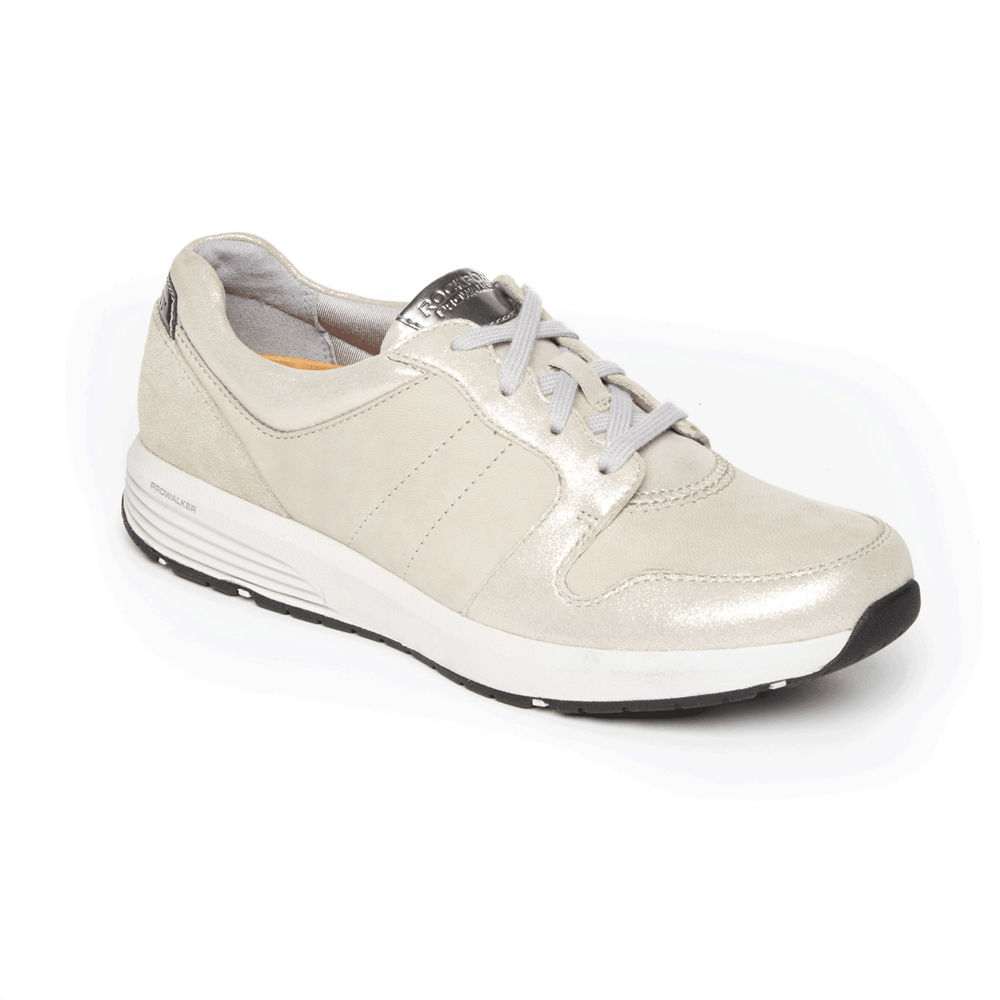 Zapatillas Rockport Mujer Mexico - Trustride Derby Trainer Beige - WZMUC5218